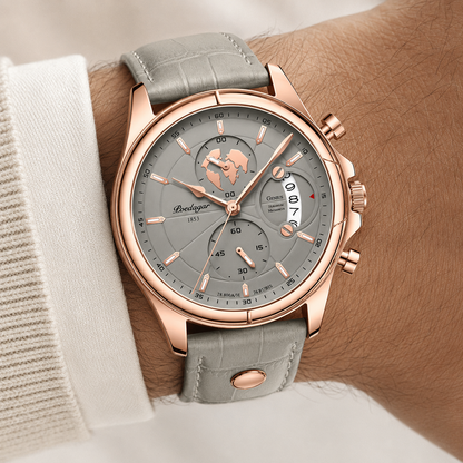 Caspian Leather Multi-Function Watch