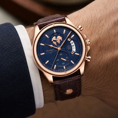 Caspian Leather Multi-Function Watch