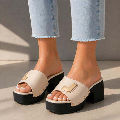 Elise Leather Platform Sandals