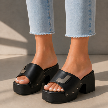 Elise Leather Platform Sandals