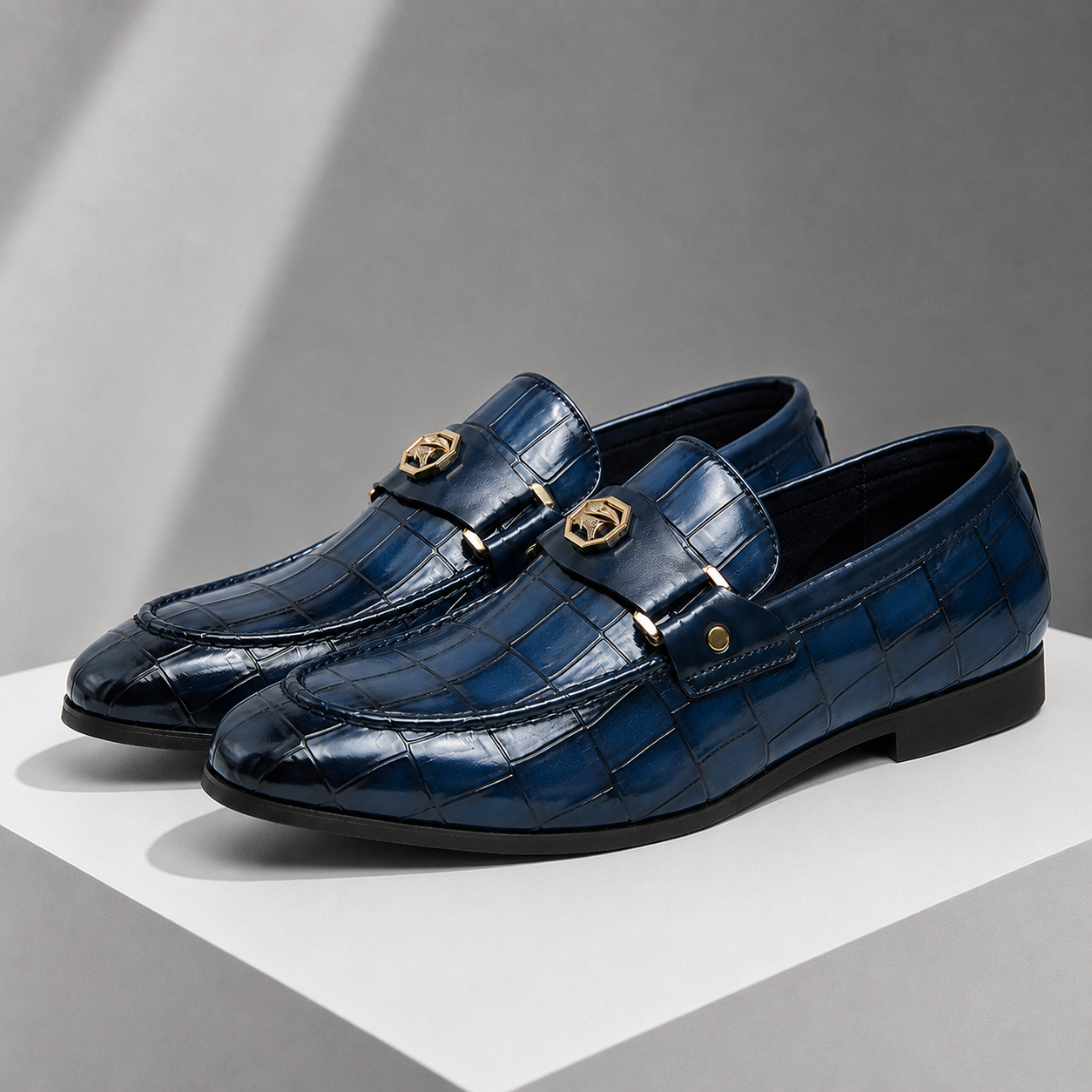 Montaro Leather Croc Loafers