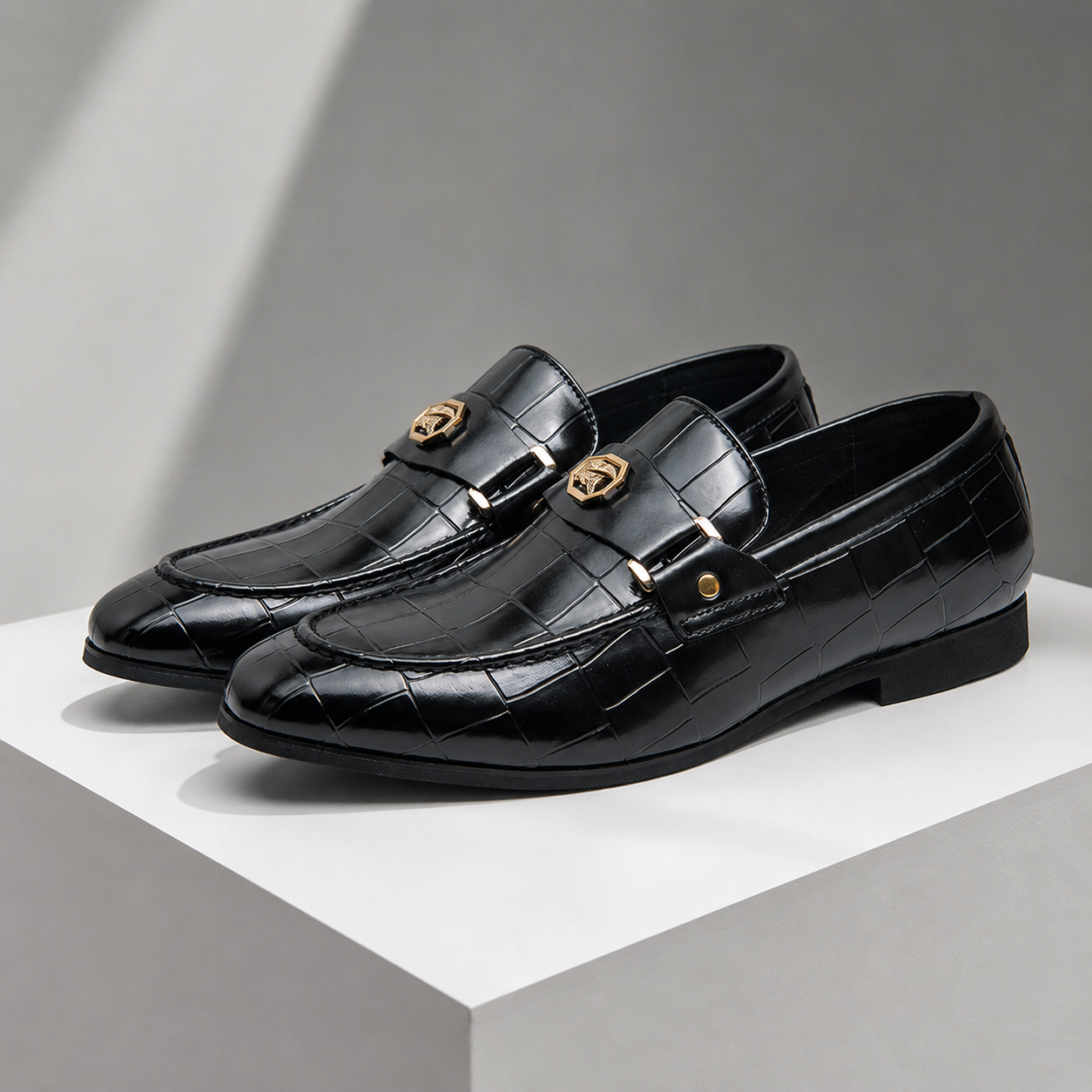 Montaro Leather Croc Loafers