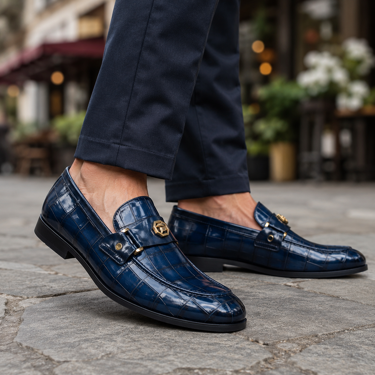 Montaro Leather Croc Loafers