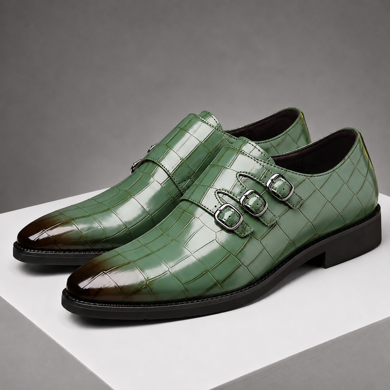 Montaro Leather Monk Strap Shoes