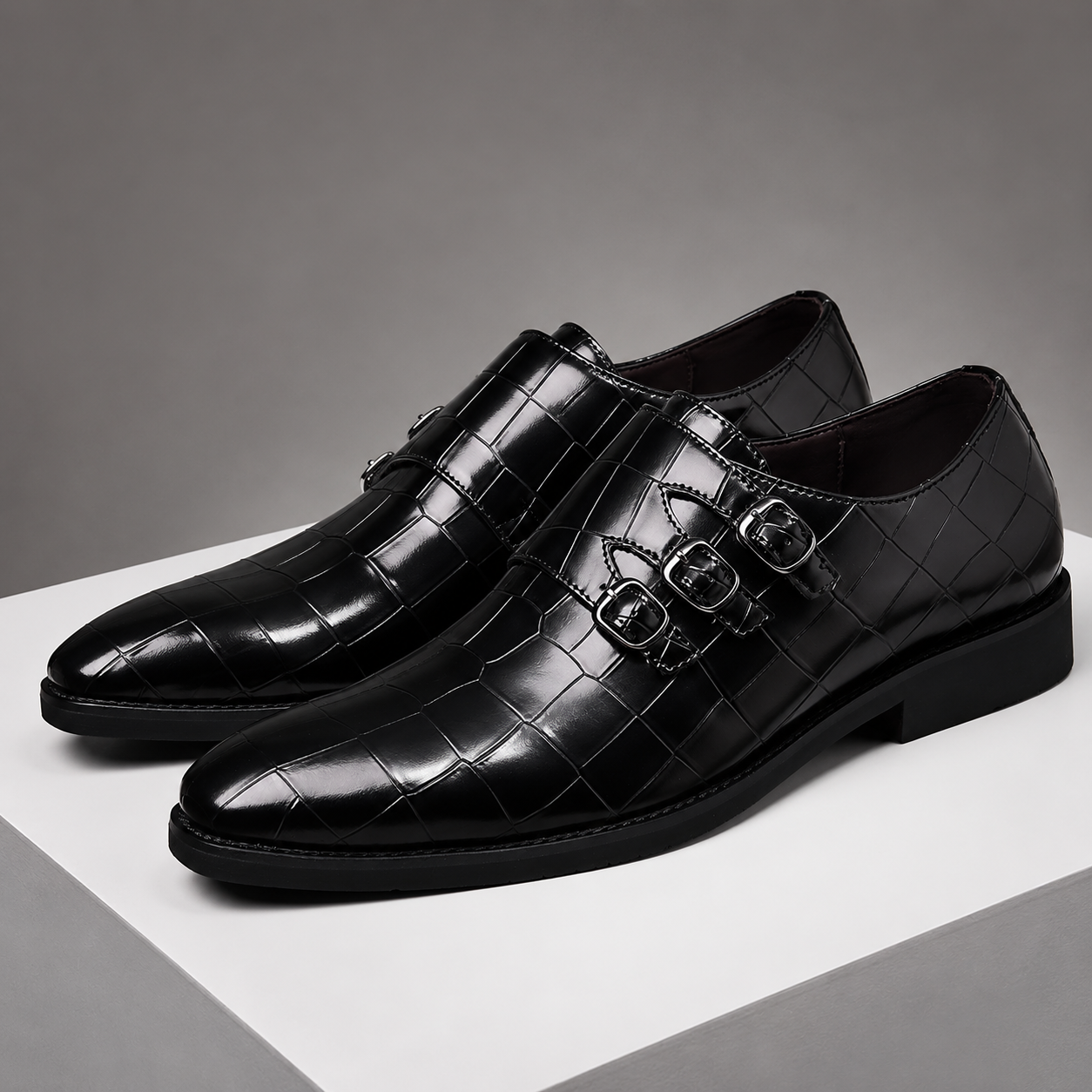 Montaro Leather Monk Strap Shoes