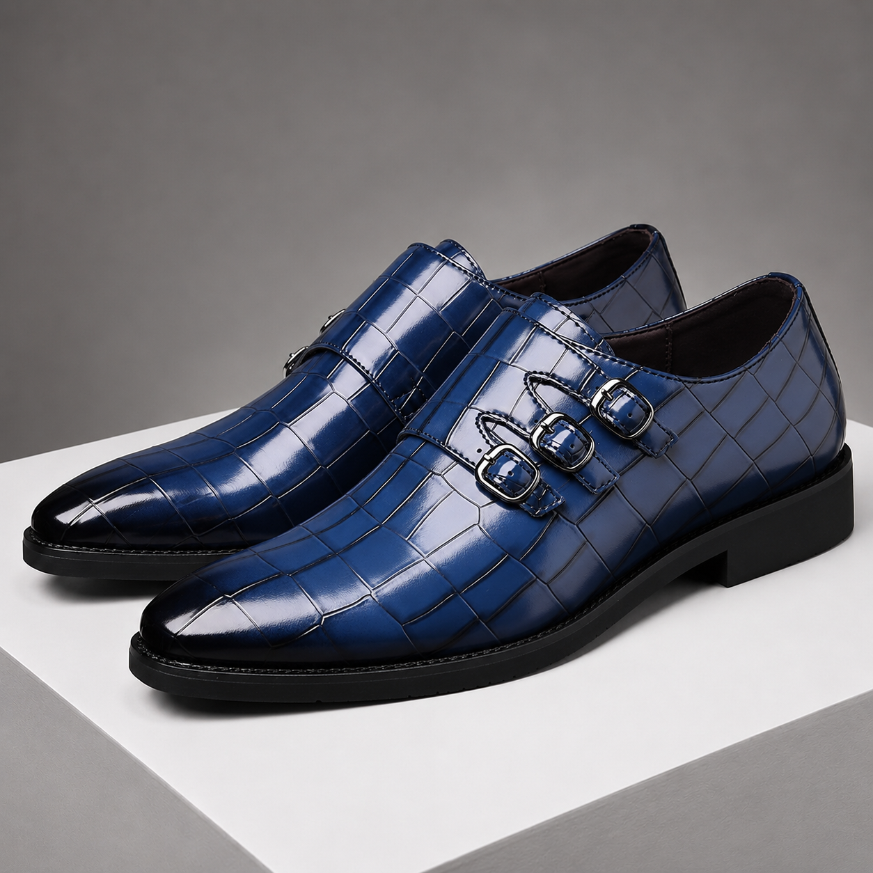 Montaro Leather Monk Strap Shoes