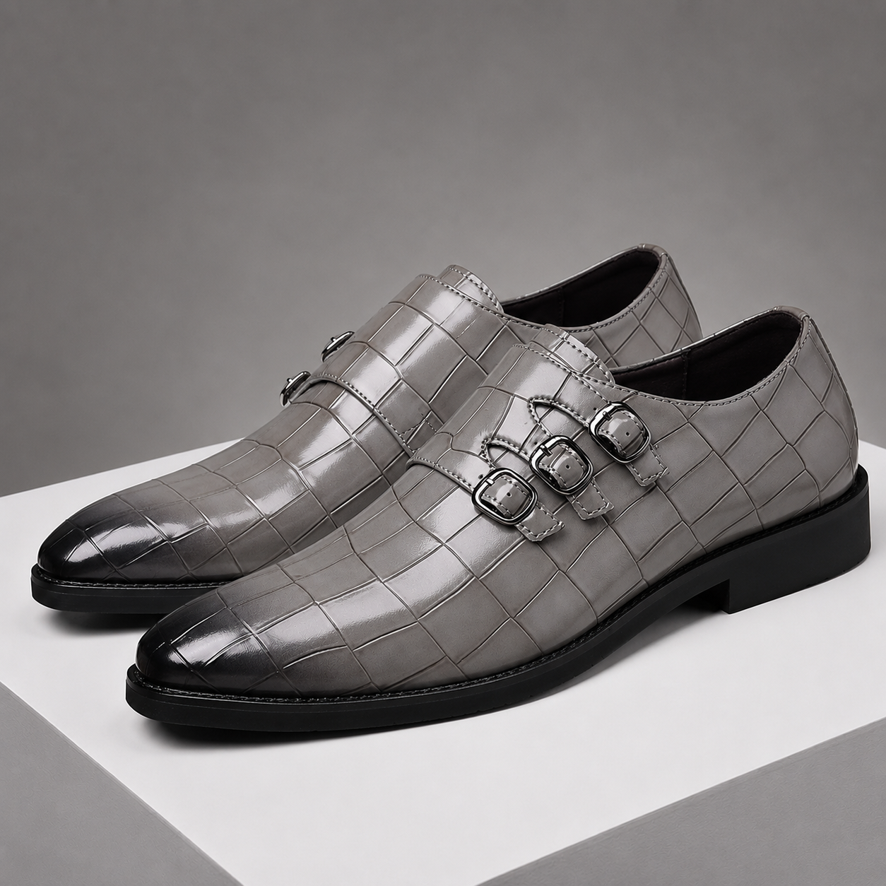 Montaro Leather Monk Strap Shoes