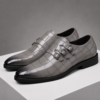 Montaro Leather Monk Strap Shoes
