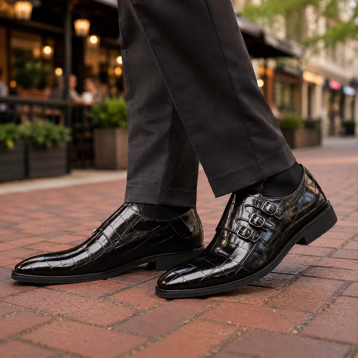 Montaro Leather Monk Strap Shoes
