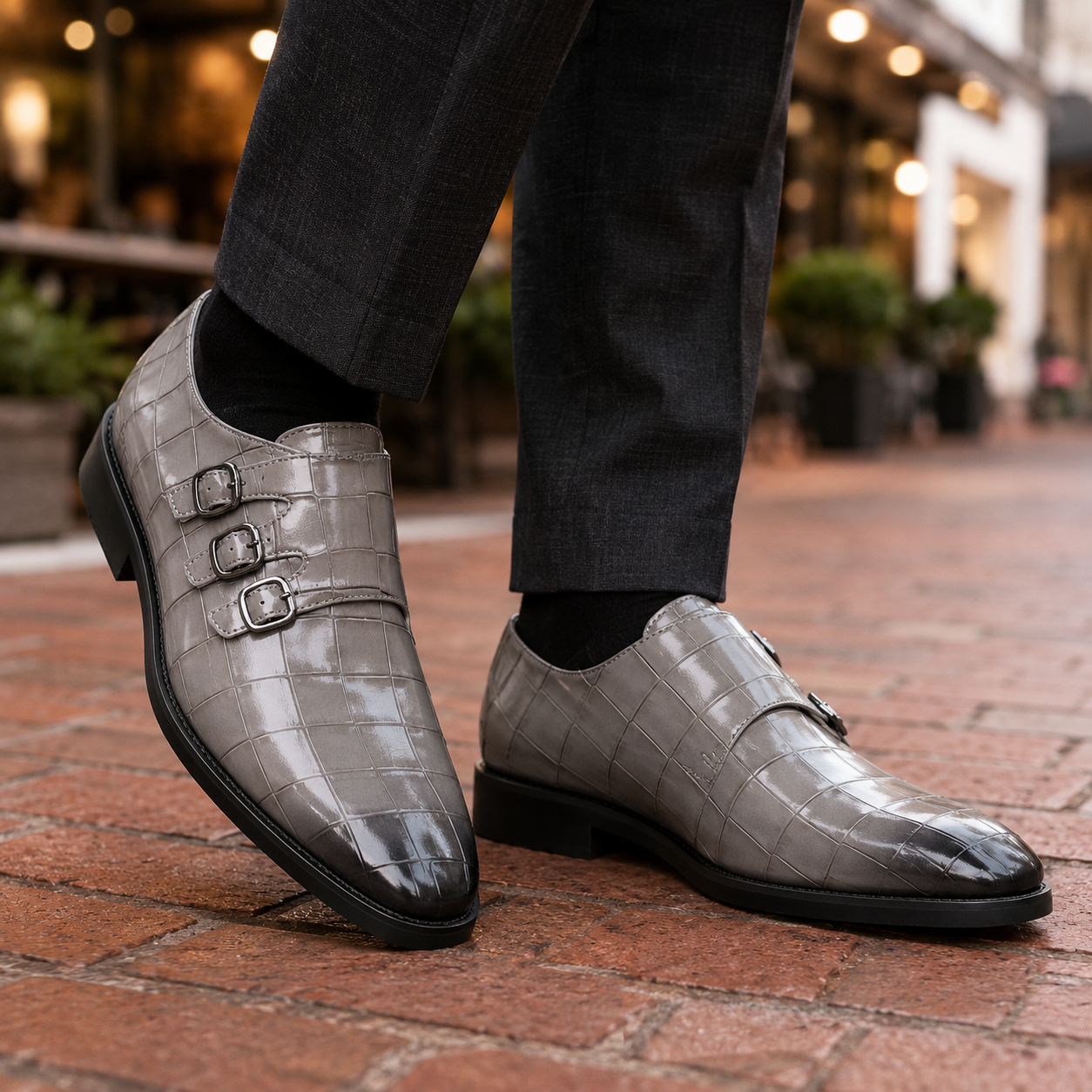 Montaro Leather Monk Strap Shoes