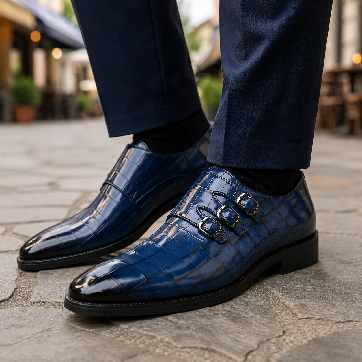 Montaro Leather Monk Strap Shoes
