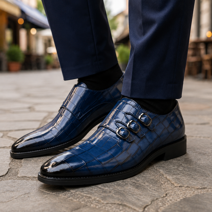 Montaro Leather Monk Strap Shoes