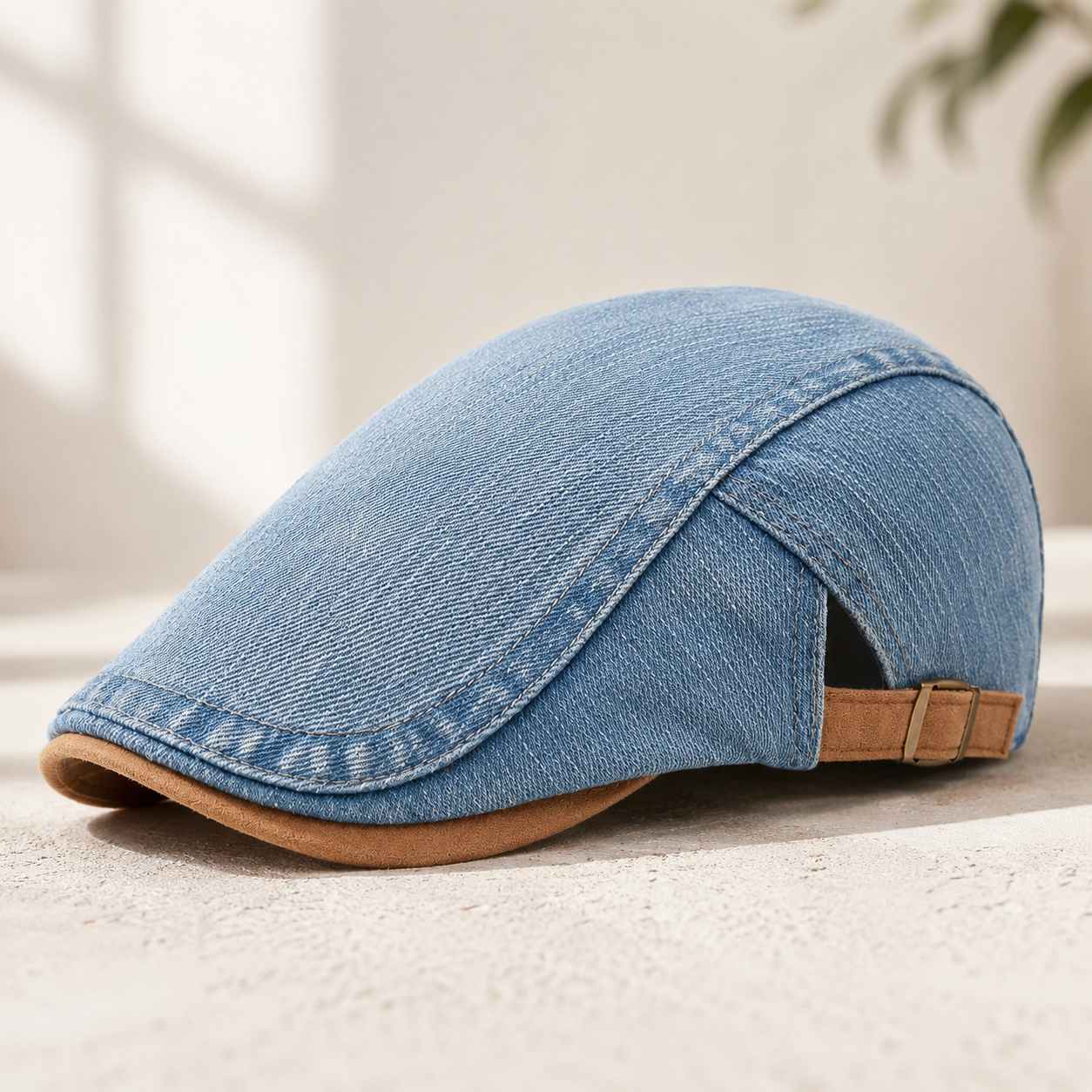 Caspian Denim Adjustable Flat Cap