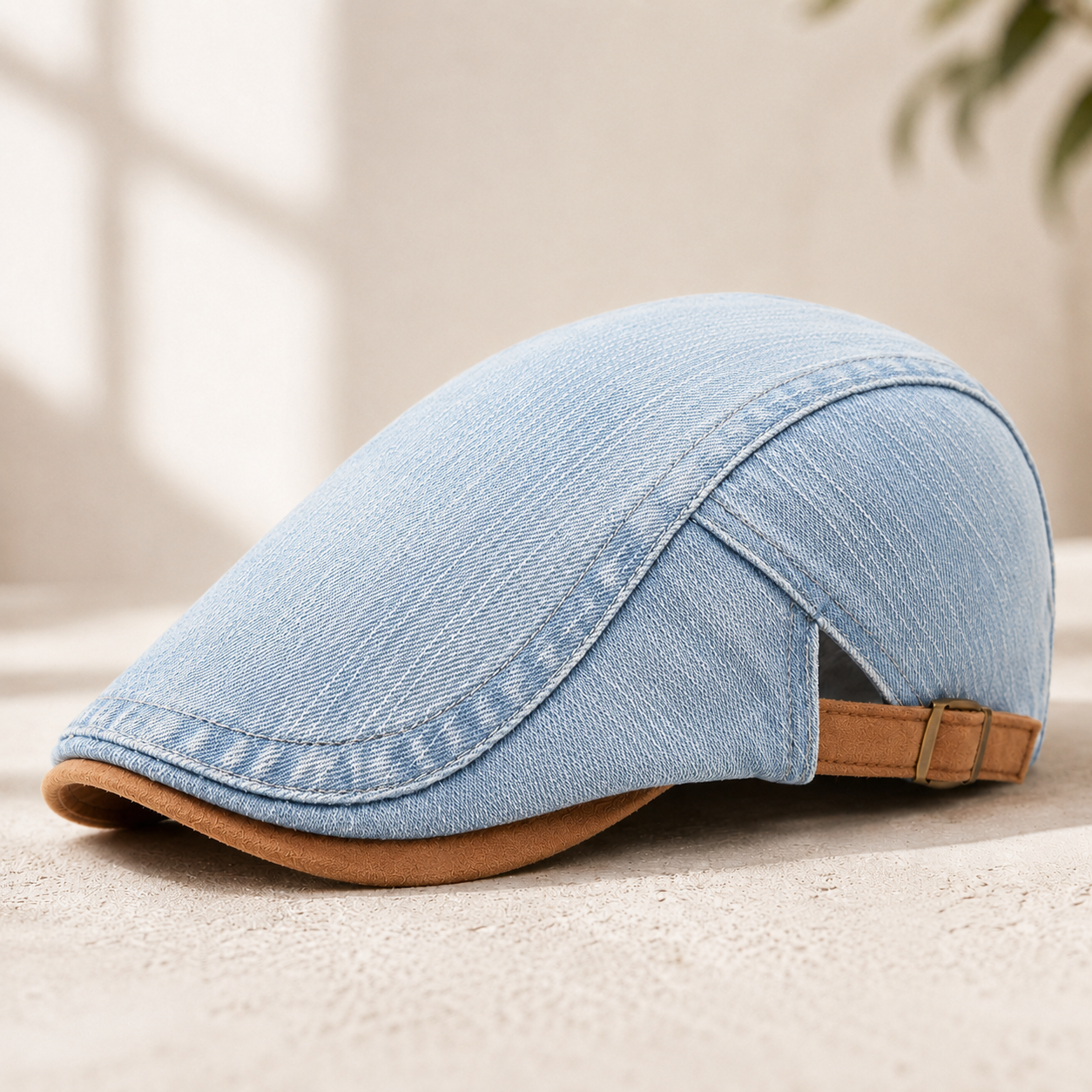 Caspian Denim Adjustable Flat Cap