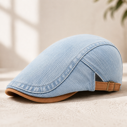 Caspian Denim Adjustable Flat Cap