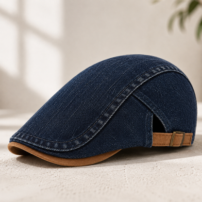 Caspian Denim Adjustable Flat Cap