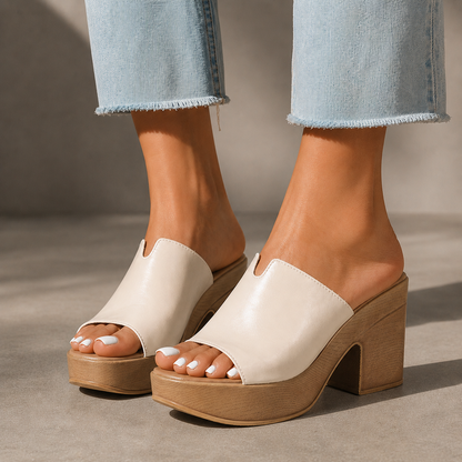 Valeria Leather Platform Heels