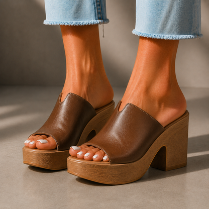 Valeria Leather Platform Heels