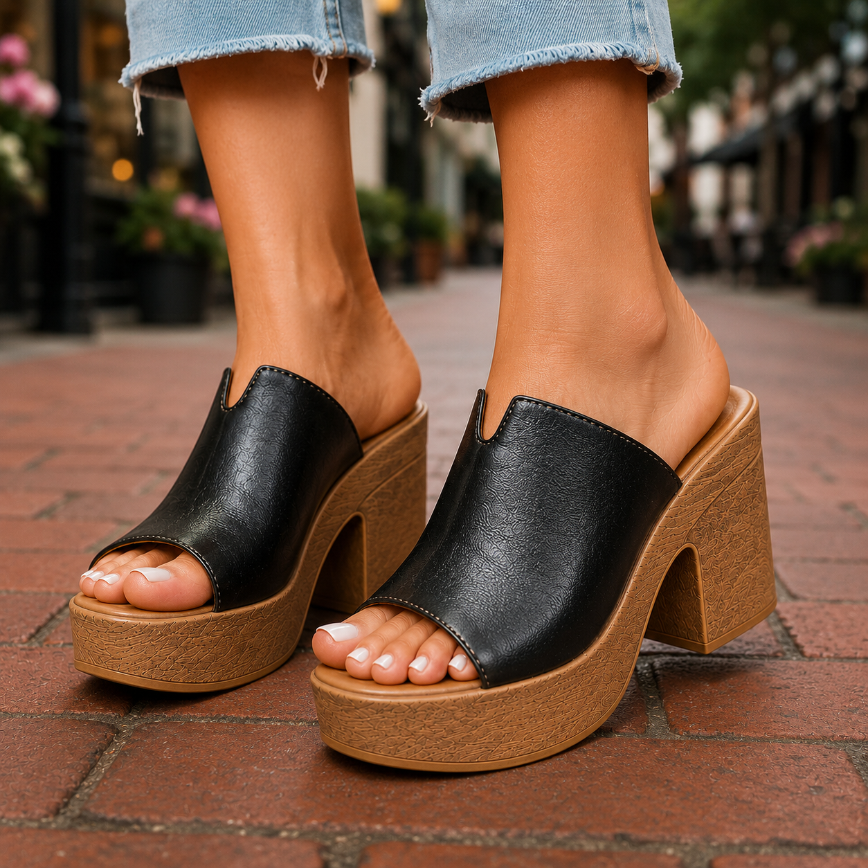 Valeria Leather Platform Heels