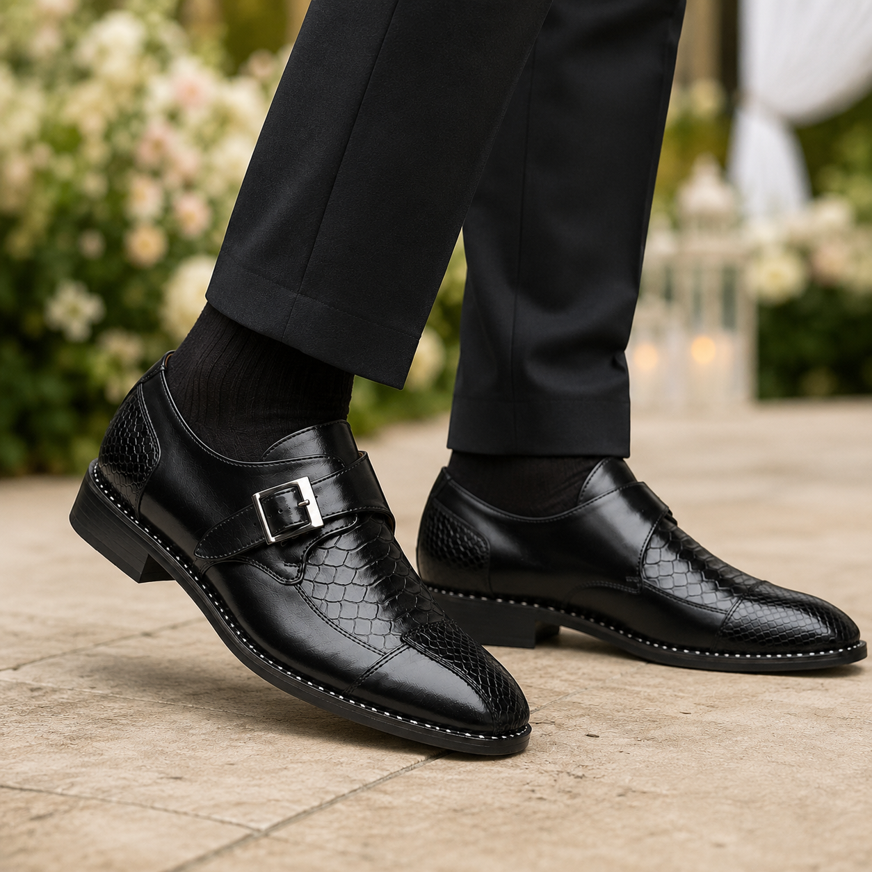 Moretti Leather Monk Strap Shoes