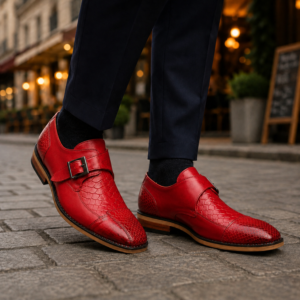 Moretti Leather Monk Strap Shoes