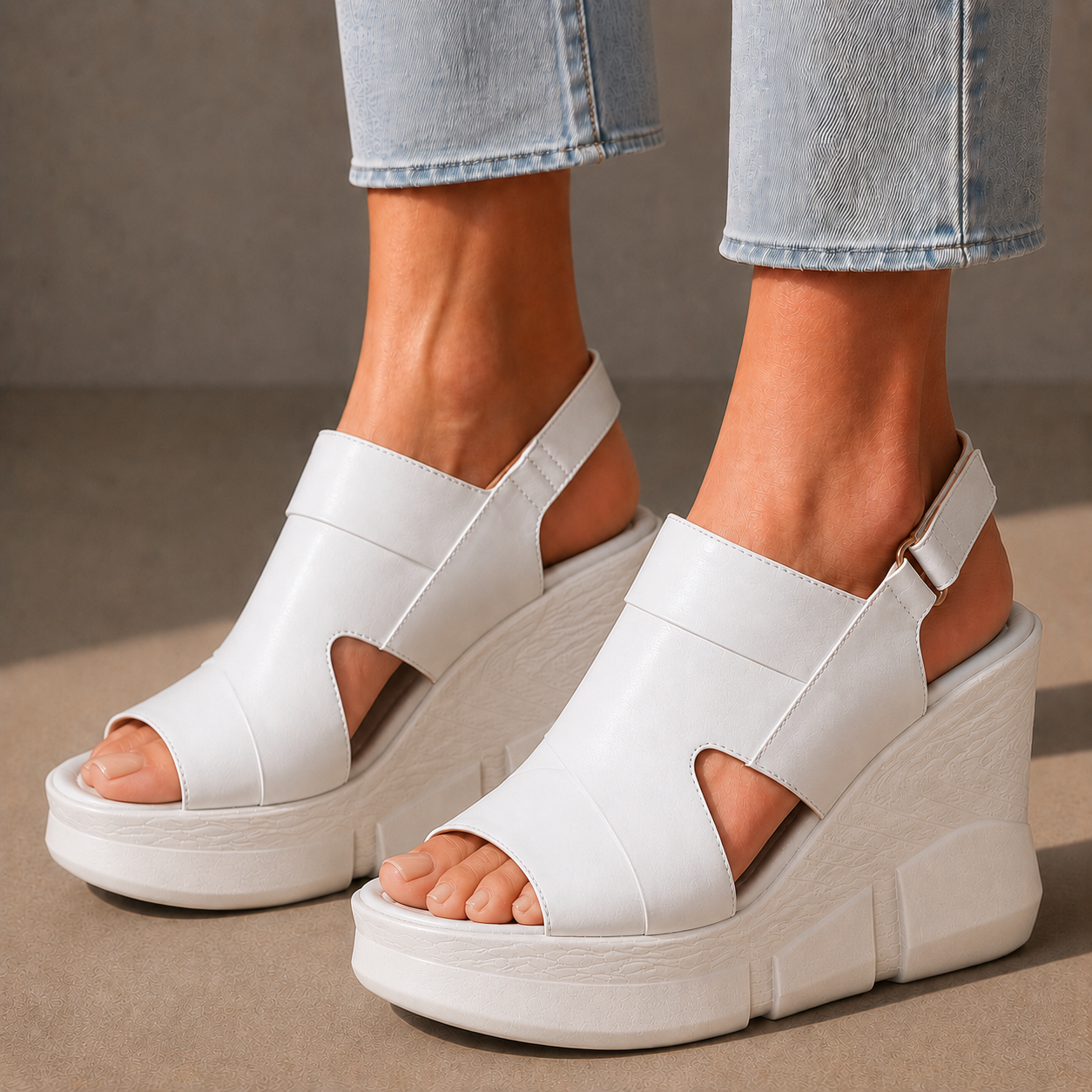 Nora Leather Platform Wedges