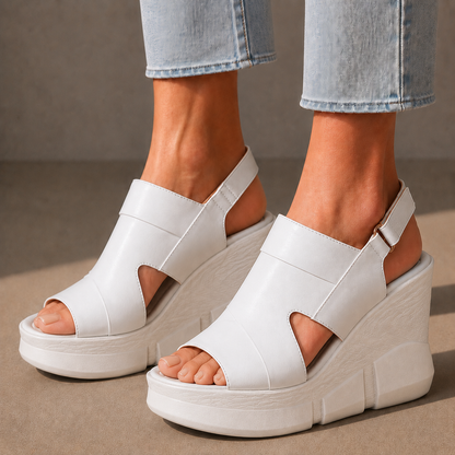 Nora Leather Platform Wedges