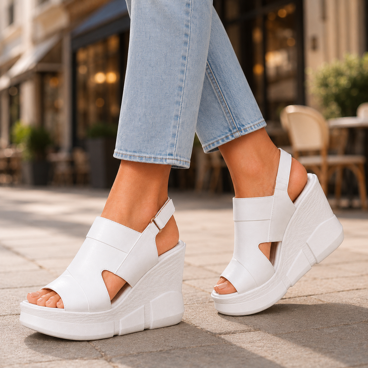 Nora Leather Platform Wedges