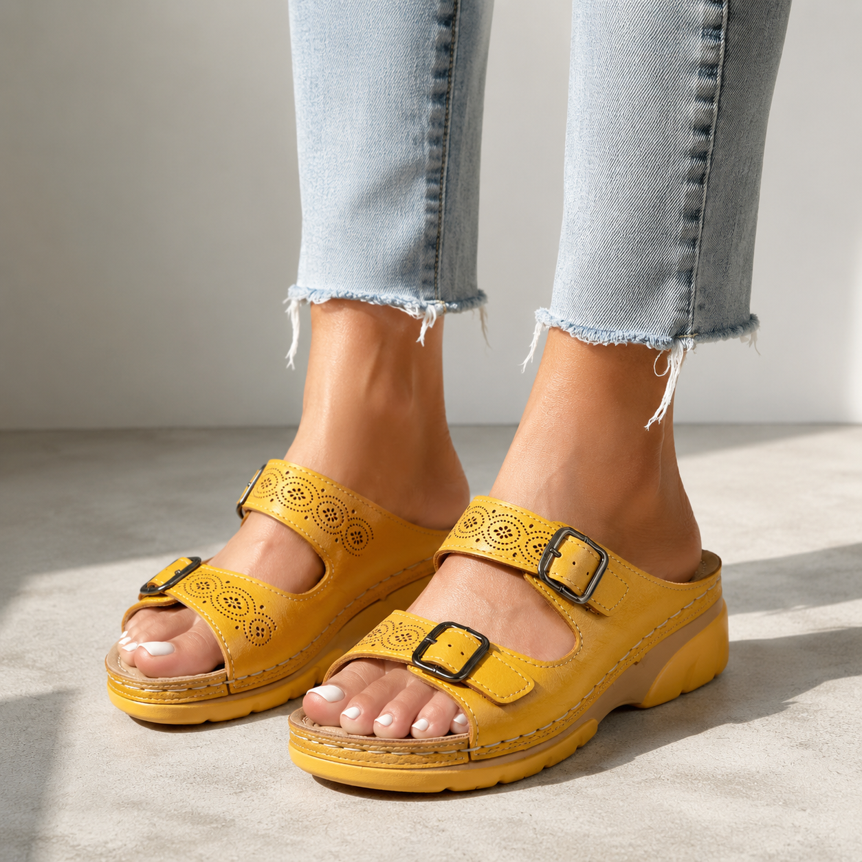 Elara Leather Orthopedic Sandals