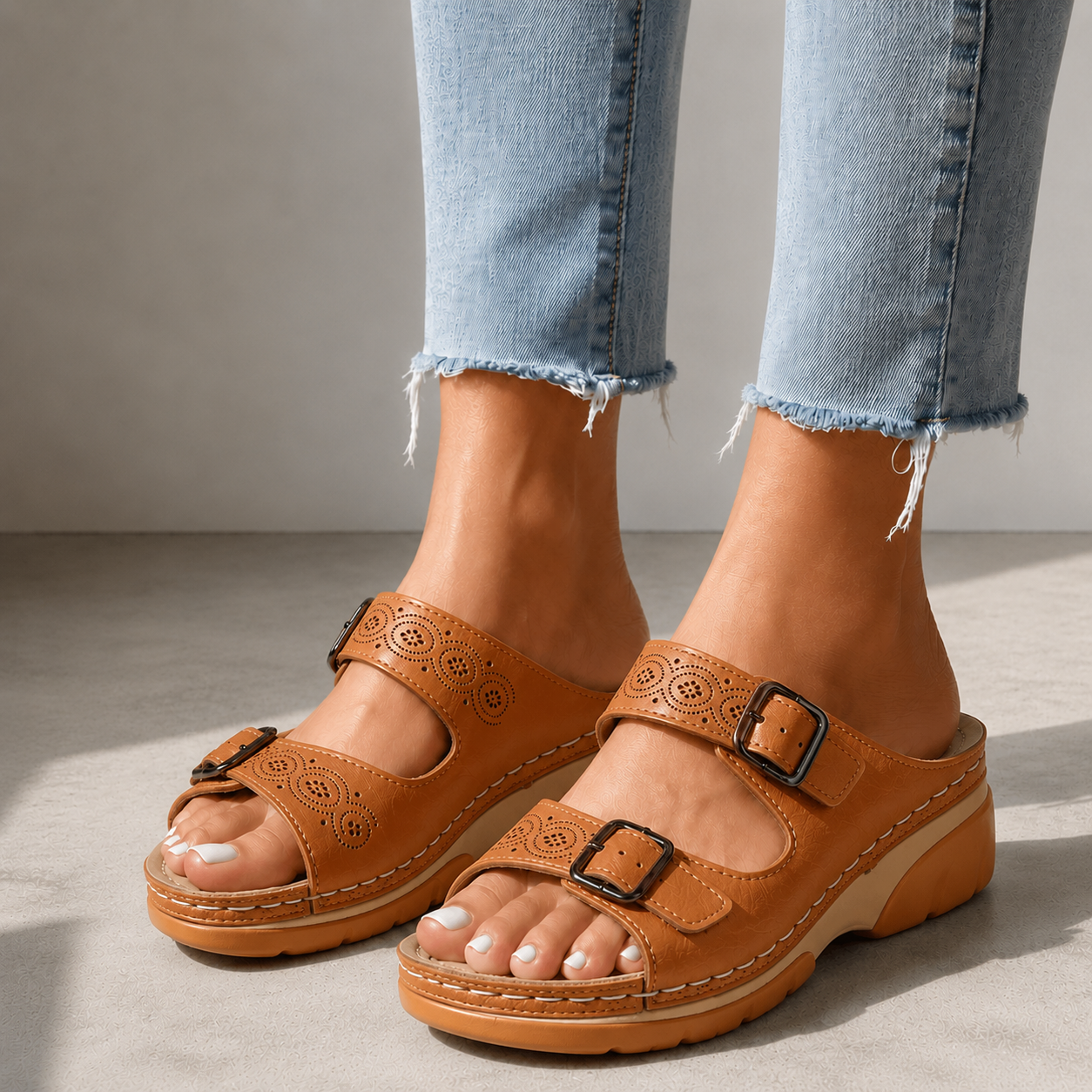 Elara Leather Orthopedic Sandals