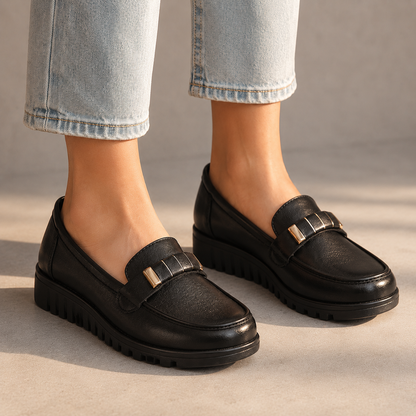 Alessia Leather Lug Sole Loafers