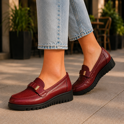 Alessia Leather Lug Sole Loafers