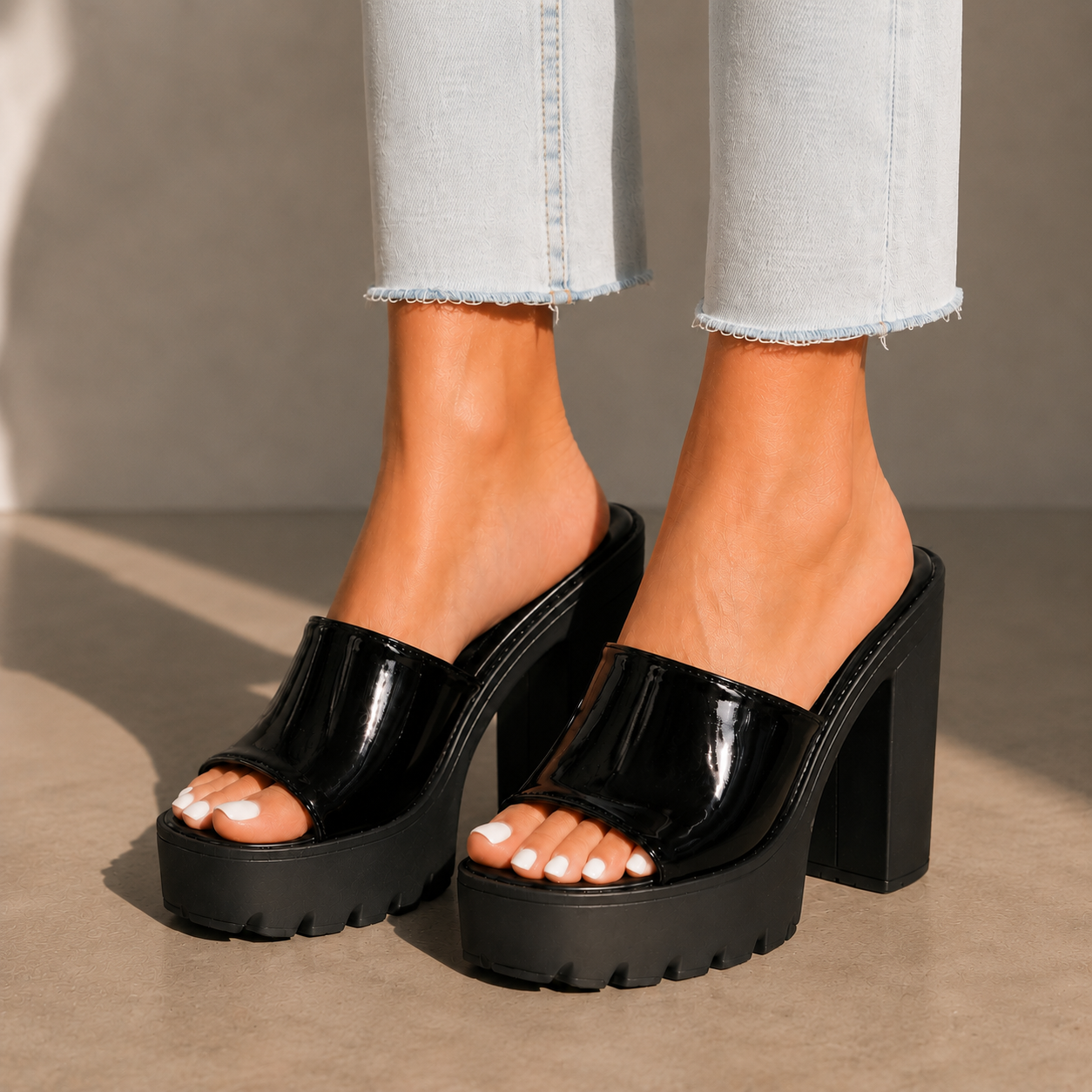 Lavita Leather Platform Heels