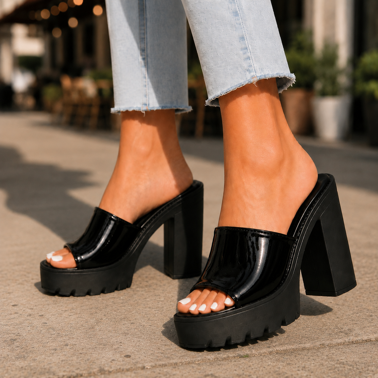 Lavita Leather Platform Heels