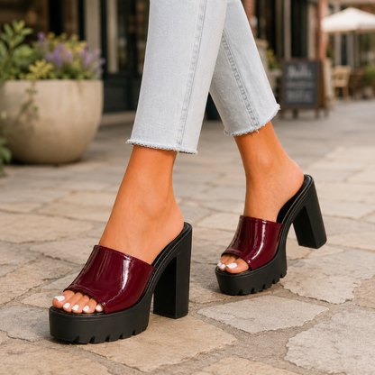 Lavita Leather Platform Heels