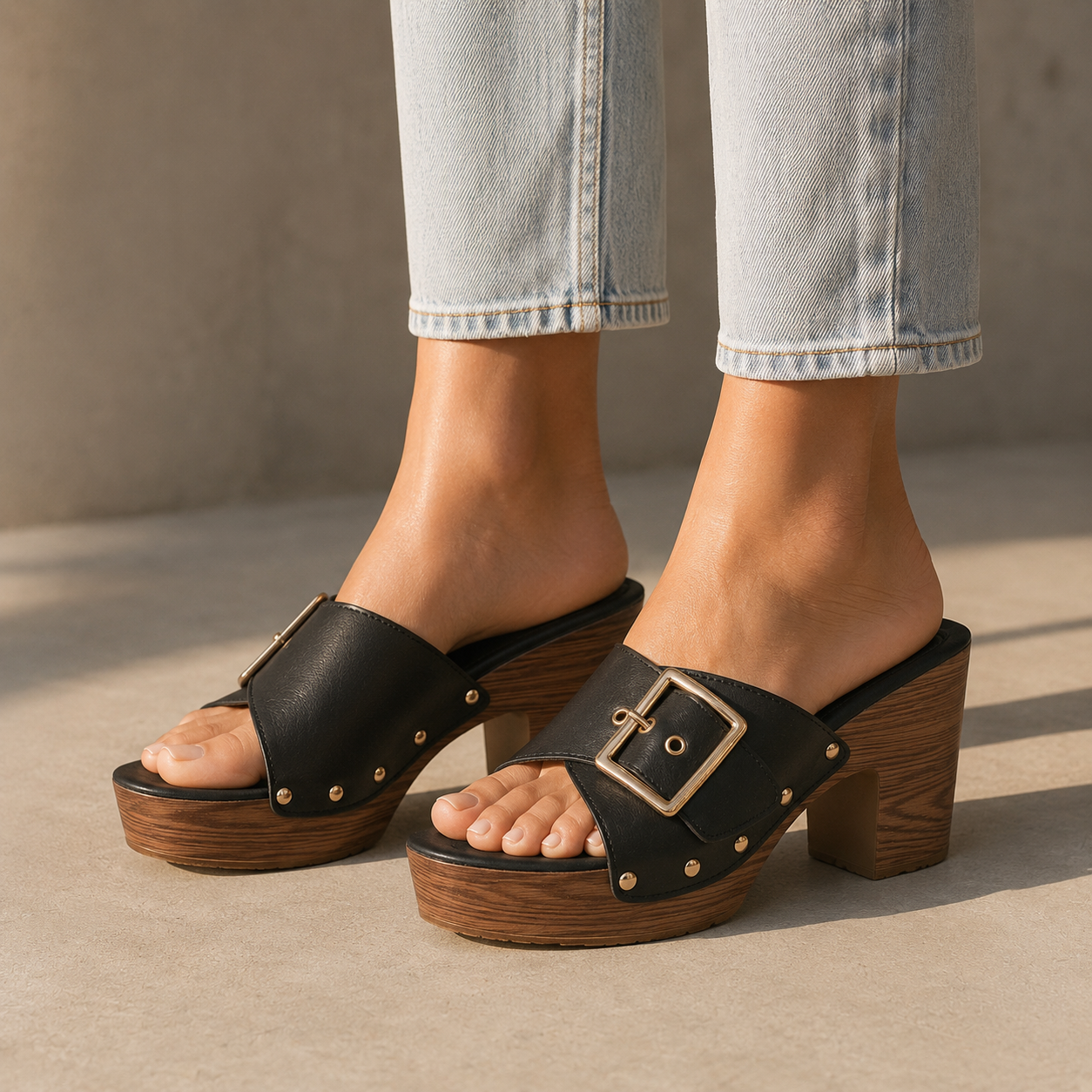 Elise Leather Platform Heels