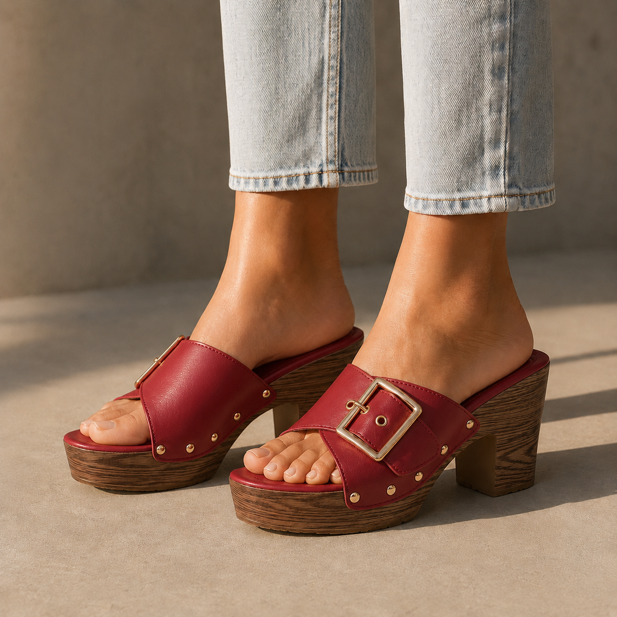 Elise Leather Platform Heels