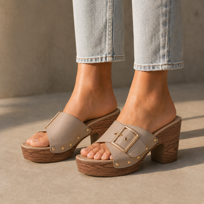 Elise Leather Platform Heels
