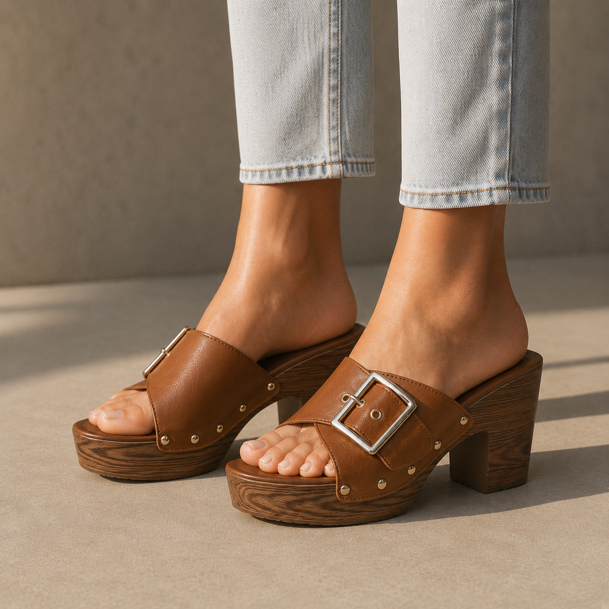 Elise Leather Platform Heels