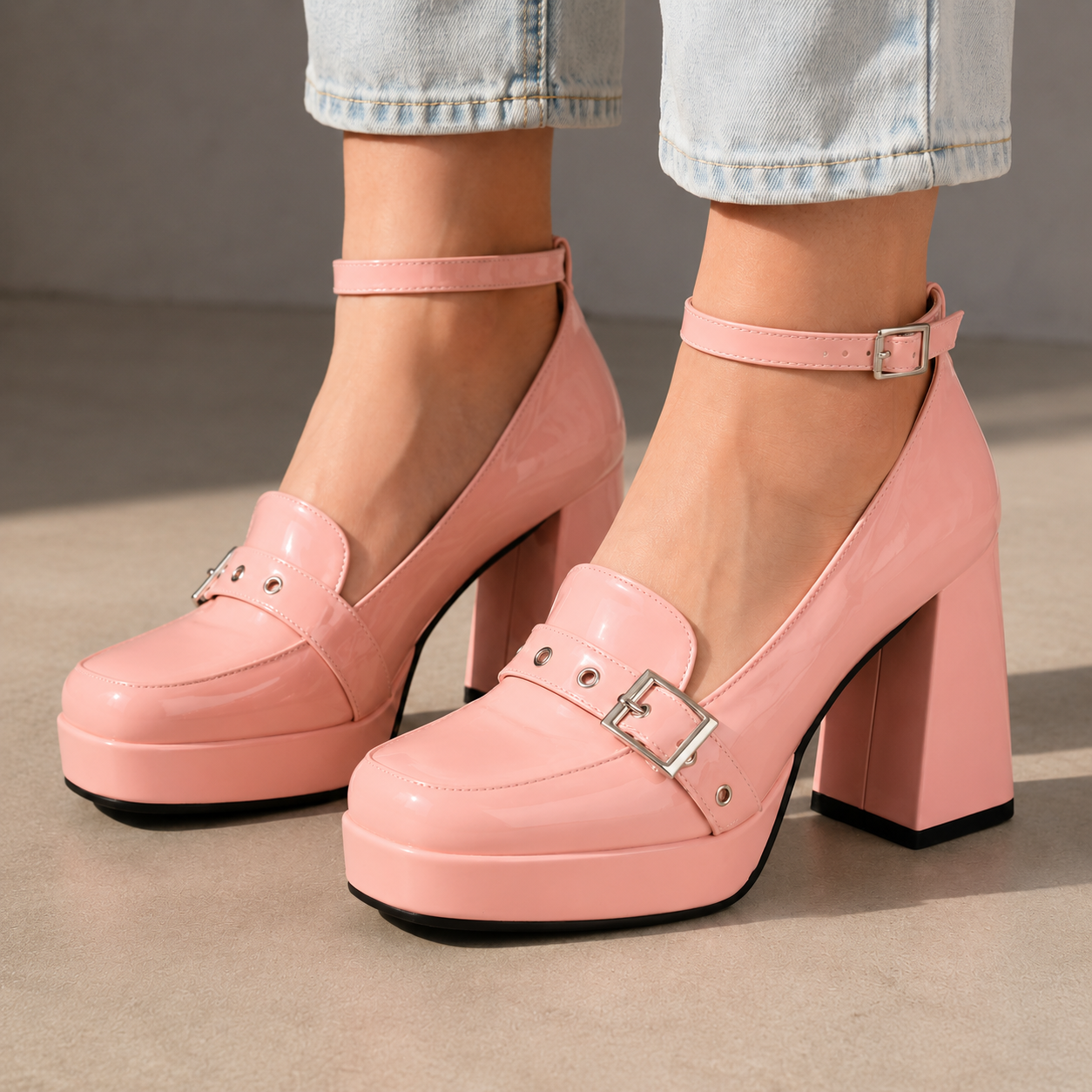 Mirella Leather Platform Heels
