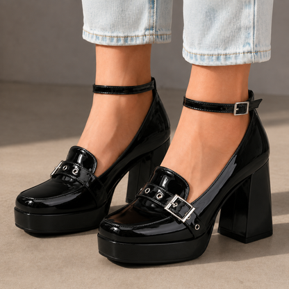 Mirella Leather Platform Heels