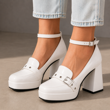 Mirella Leather Platform Heels