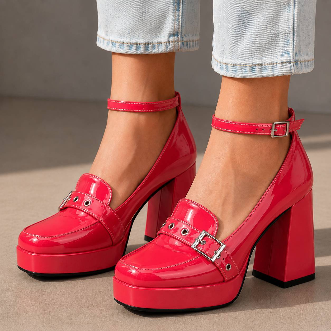 Mirella Leather Platform Heels
