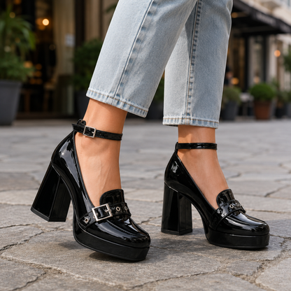 Mirella Leather Platform Heels