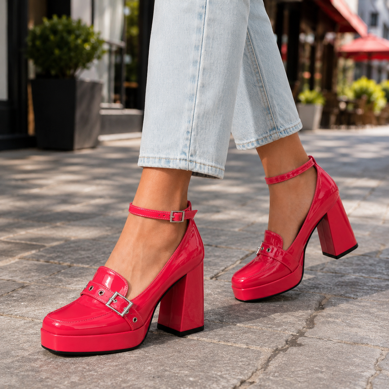 Mirella Leather Platform Heels
