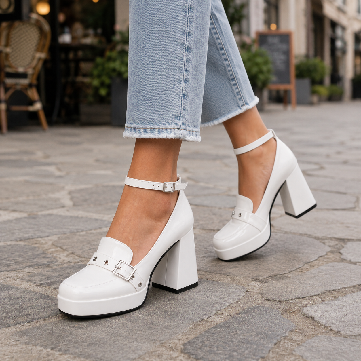 Mirella Leather Platform Heels