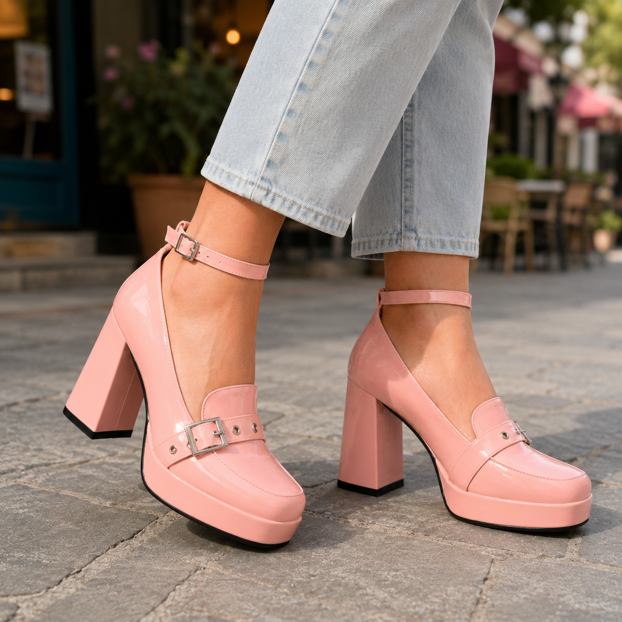 Mirella Leather Platform Heels