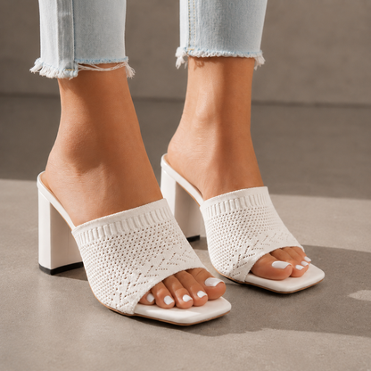 Elara Leather Mule Heels