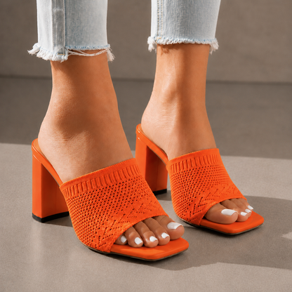 Elara Leather Mule Heels