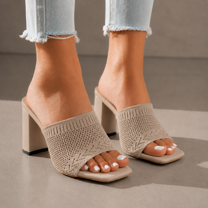 Elara Leather Mule Heels